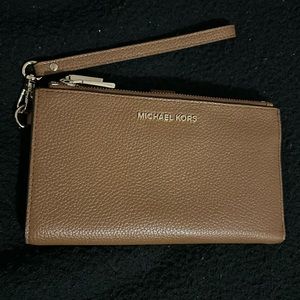 Tan color wristlet wallet, Michael Kors